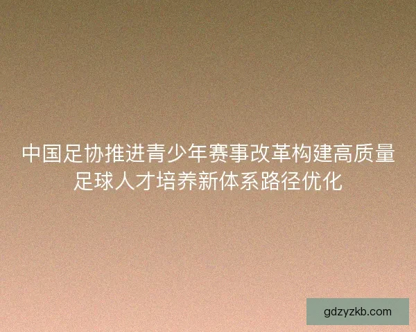 中国足协推进青少年赛事改革构建高质量足球人才培养新体系路径优化